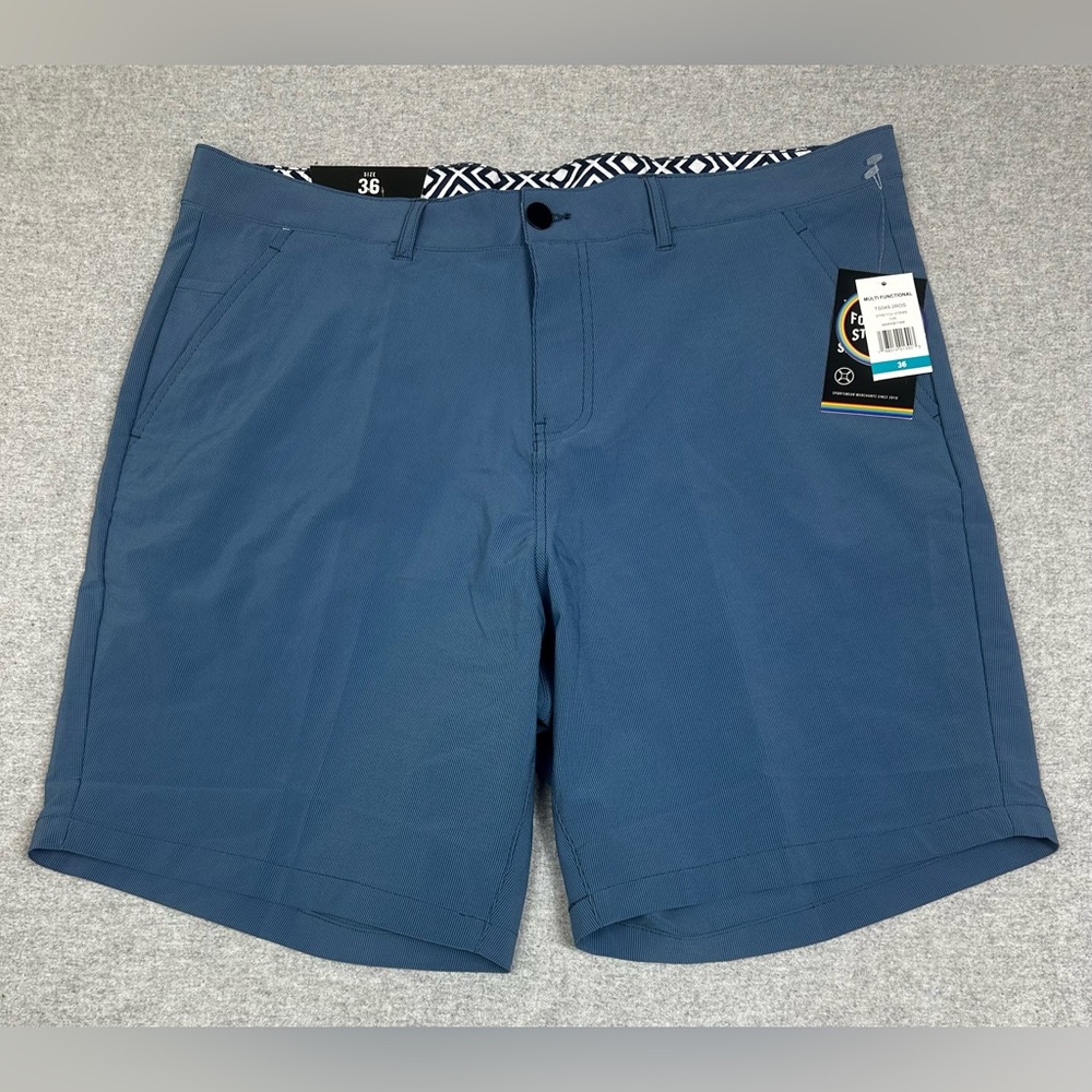 Surf & Swim Co Short Mens 36 Blue Multi Functional Trunk Cargo Zip Pocket Hybrid